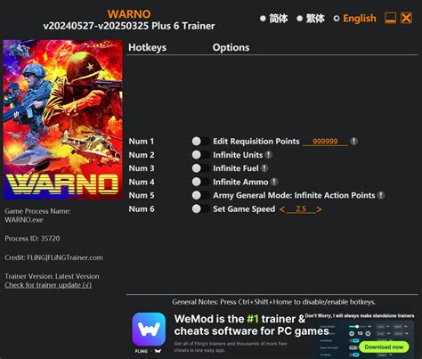 warno cheat table|Warno Trainer .